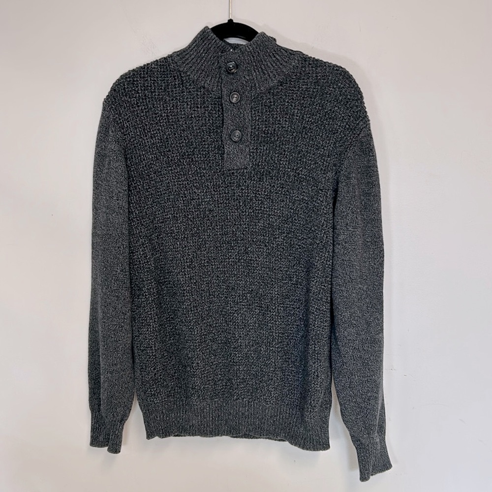 Weatherproof Vintage Classic Fit Chunky 100% Cotton Mens Size XL Grey Sweater